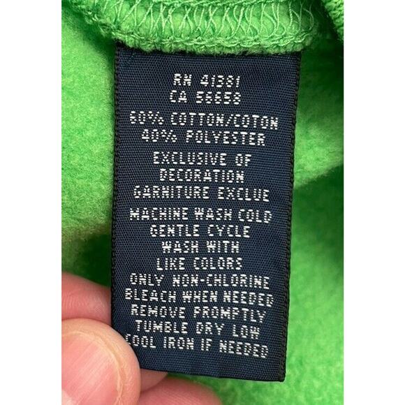 Ralph Lauren Green Full Zip Hooded Sweatshirt Purple Big Pony Size Small RN41381 - Picture 5 of 5